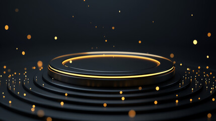 The award of the particles. The award consists of circles and points. Vector illustration.