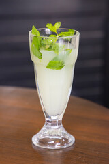 Sidi Bouzid, Tunisia. Lemonade with fresh mint at the souk in Bir al Haffay.
