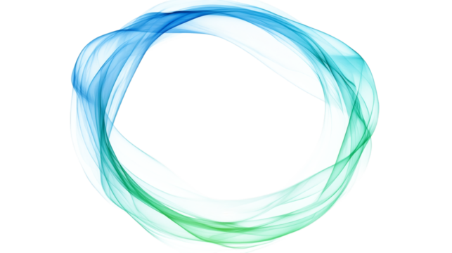 blue and green round or rectangular smoke frame isolated on white background