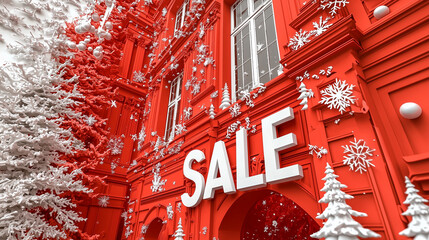 Biały napis Sale na budynku  © Silent26