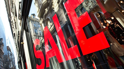 Napis Sale w witrynie sklepowej © Silent26