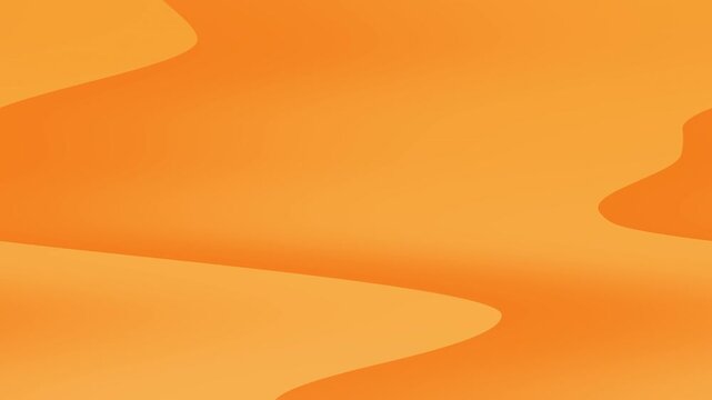 Orange abstract art features smooth curved lines and gradients.