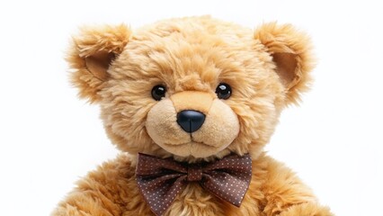 Obraz premium Adorable Teddy Bear in Bow Tie, Studio Shot, White Background