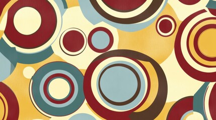 Fototapeta premium Abstract Circular Design with Vibrant Colors and Geometric Shapes