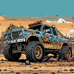 Cool vector 4x4 cars for graphic design © rina