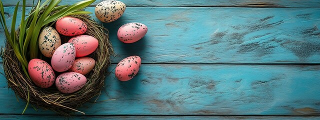 Obraz premium Easter happy background banner card pattern poster design greeting illustration. Spring easter bunny background happy graphic egg holiday template sale concept typography abstract rabbit party frame