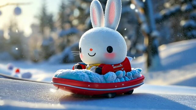 Cute Cartoon Bunny Toy for Easter Celebration Isolated 3D Vector Clipart