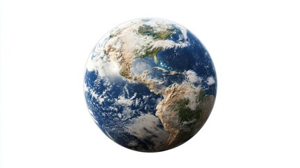 Obraz premium Vibrant view of Earth showcasing land, water, and clouds highlighting natural beauty and diversity