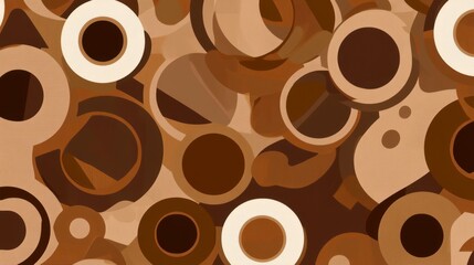 Obraz premium Abstract Geometric Shapes in Brown and Beige Tones