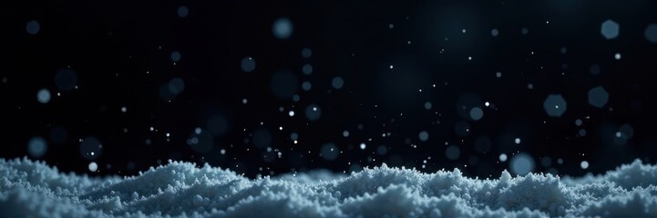 White snowflakes falling against a pure black backdrop , january, snowdrift