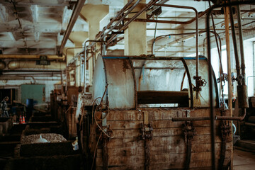 The rawhide workshop is a part of the tannery where light tanning is carried out. Soaking and ash-making processes. Specialized equipment for the operation of the rawhide shop,