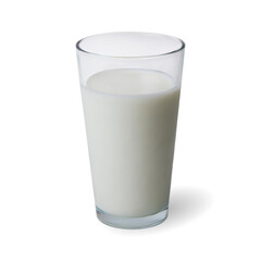 Realistic glass milk isolated on white background. 3d glass milk