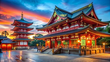 Ancient Tamatsukuri Inari Shrine Osaka Japan - Historic Landmark & Osaka Castle Protector