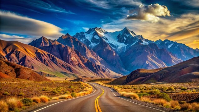 Andean Road Trip: Dramatic Mountain Scenery near Uspallata, Argentina