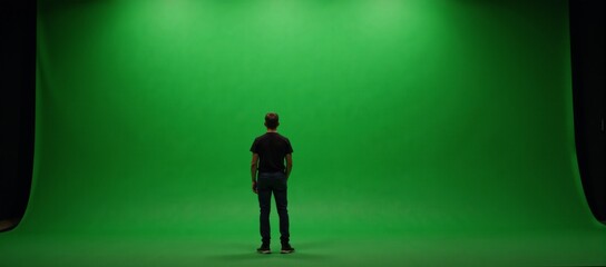 A versatile production backdrop with high-dynamic range green screen stage background