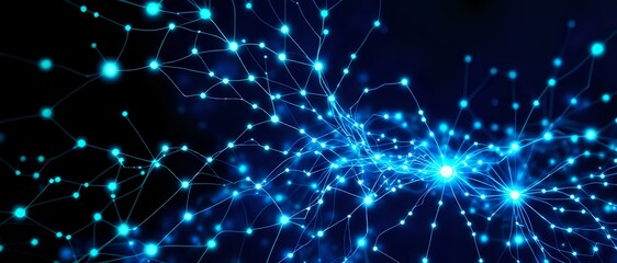 Fototapeta premium Ethereal Bioluminescent Brainwave Network: Organic Cybernetic Art Nouveau