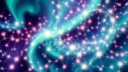 Obraz premium Cosmic Vortex Galaxy - Swirling Bioluminescent Nebula