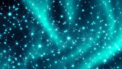 Fototapeta premium Aurora Networks - Cybernetic Bioluminescent Glow Art Nouveau