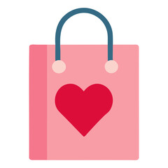 A shopping bag Vector Illustration For Valentine's Day Design isolated on a transparent background