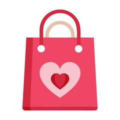 A shopping bag Vector Illustration For Valentine's Day Design isolated on a transparent background