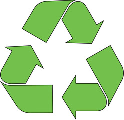 Obraz premium Recycle symbol vector color green