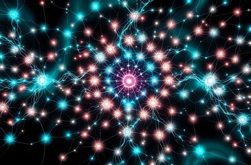 Naklejka premium Radiant Bioluminescent Cyberpunk Art Nouveau Data Visualization