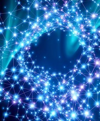 Obraz premium Bioluminescent Cybernetic Data Visualization - Art Nouveau Style