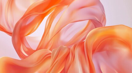 Obraz premium Abstract Flowing Fabric Design: A Stunning Orange and Pink Gradient