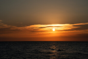 A beautiful sunset on the beach in Varadero, Cuba