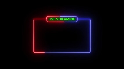 Live Streaming Neon Text with Frame Animation, Showcasing Game Streams in 4K with a Bold Neon Title Effect.