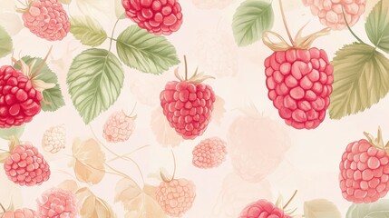 Stunning Raspberry Watercolor Pattern, A Delicate Print Design for Home Decor