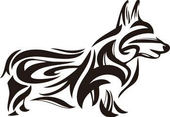 コーギーのトライバル・タトゥー風マーク