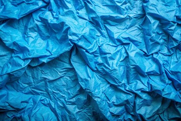Obraz premium Blue Wrinkled Paper Background: Abstract Texture with Copy Space for Design Projects, Ideal for Branding and Marketing Materials.