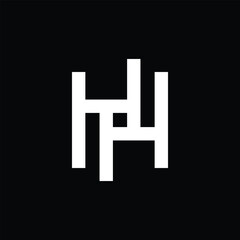 HH letter logo with square in the middle