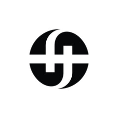 Obraz premium HS letter logo circle negative space
