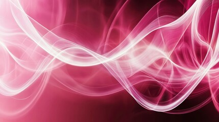 Naklejka premium Abstract Pink and White Flowing Lines Digital Art