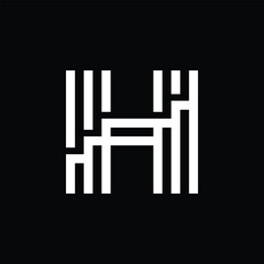 H letter logo with maze and stairs