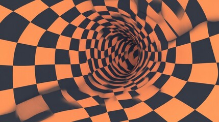 Checkered Tunnel Optical Illusion: A Stunning Abstract Design