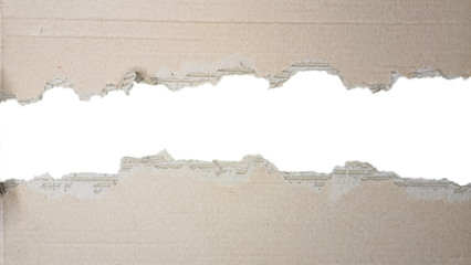 Torn cardboard with transparent background