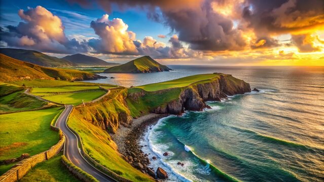 Breathtaking Panoramic View of Slea Head Drive, Dingle Peninsula, Ireland