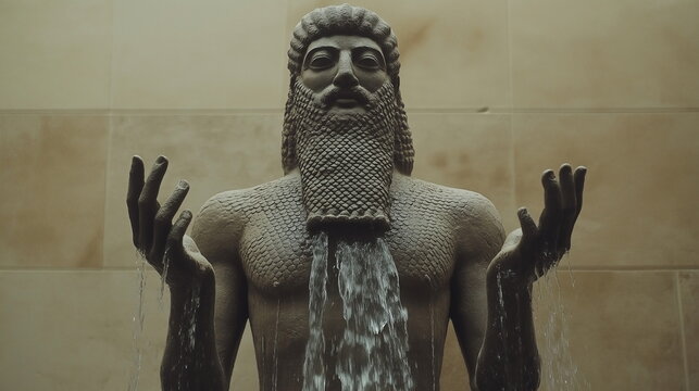 The Mesopotamian god Enki standing at the source o_001