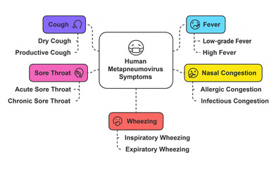 Obraz premium Respiratory Illness Symptoms Associated with hMPV Virus Infection