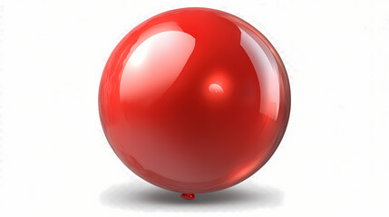 A vibrant red balloon with a shiny surface, isolated on a white background. transparent background. Moonstream. Illustration