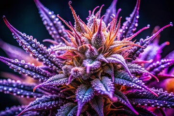 Close-up Night Photography of Cannabis Trichomes on Top Cola