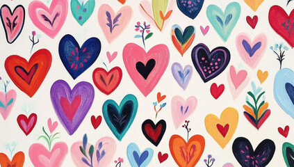 Hearts illustration background wallpaper design, love heart, valentines day card
