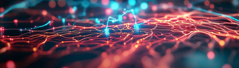 Brain cortex visualized with glowing circuit patterns, merging biology and technology