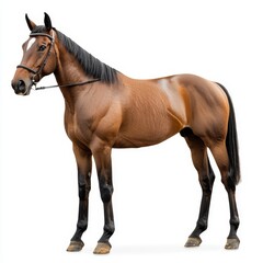 Obraz premium Horse Isolated on White Background, Animal Portraits, Equine Photography, Wildlife Imagery, and Minimalist Design