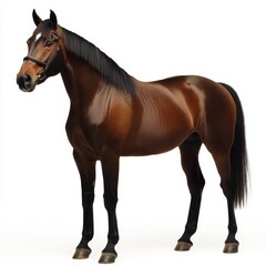 Obraz premium Horse Isolated on White Background, Animal Portraits, Equine Photography, Wildlife Imagery, and Minimalist Design