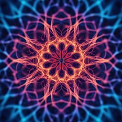 Neural connections visualized in a kaleidoscopic style, vibrant and modern
