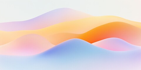 Fototapeta premium Grainy gradient background texture in soft pastel colors. Retro futuristic style blurred backdrop illustration for banner, flyer, website, brochure, business card design. Twisted waves.